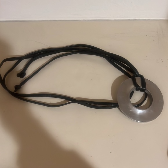 Pewter 3.5” medallion belt/loop necklace. From England Show piece! - Picture 6 of 7